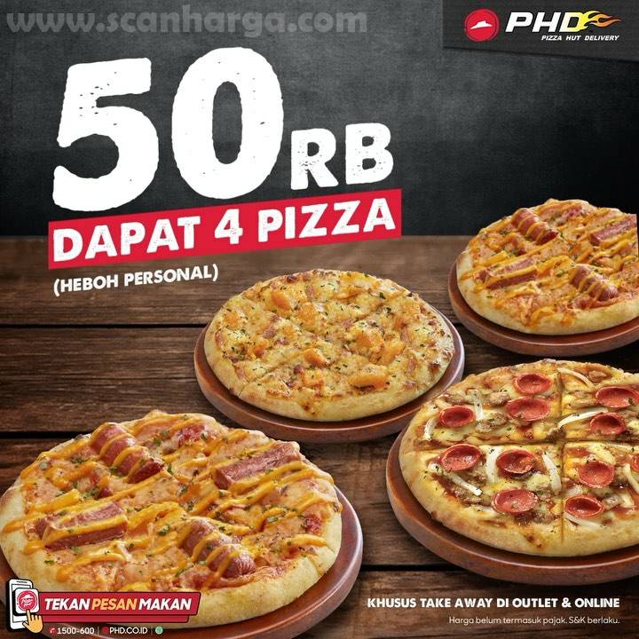 Promo PHD Rp 50.000 dapat 4 Pizza [Heboh Personal]
