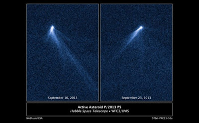 Hubble registra asteroide P/2013P5 que também ganhou uma cauda de cometa em 2013