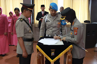 Kapolres Kulonprogo Pimpin Serah Terima Jabatan  Pejabat Utama Polres Kulonprogo