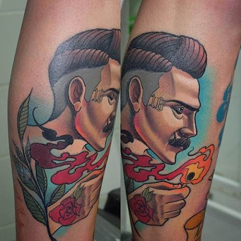 Bright Neo-Traditional Gentlemen Tattoos by Myrhwan Ogt