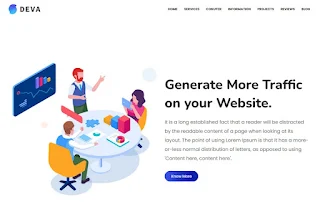 Deva Landing Page Blogger Template