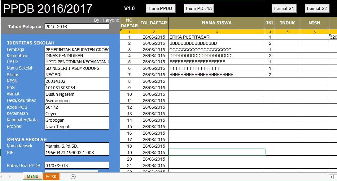 Aplikasi Penerimaan Siswa Baru Tahun Ajar 2016/2017 - Guru 