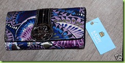 Kathy Van Zeeland Violet Multi Satin Clutch Wallet NWT