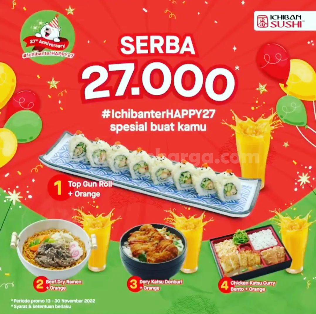 Promo ICHIBAN SUSHI Paket SERBA Rp. 27.000