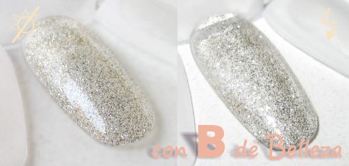 Silver moon glitter swatch