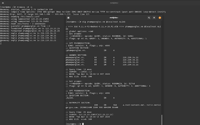 Sử dụng Domain Information Groper (dig) và cách debug cơ bản dnsmasq