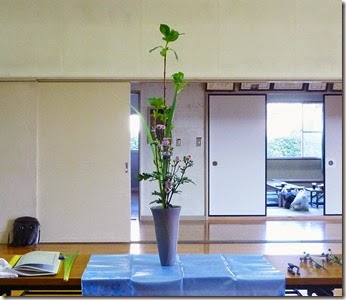 生活の中に花を 岐阜県多治見市池坊いけばな稽古日記 生け花教室 華道教室 生花正風体三種生け 紫陽花 オクロレウカ 菊 自分の稽古