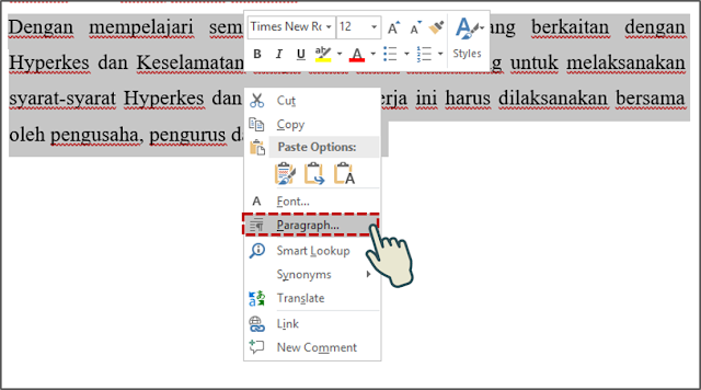 MengeSet Indentation dan Jarak Paragraf 3