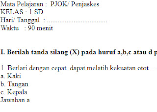 Soal-UAS-UKK-PJOK-Penjaskes-kelas-1-SD-Semester-1 