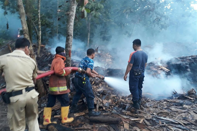 Kebakaran Di Pembuangan Limbah Pabrik Triplek Beji Wetan Sendangsari