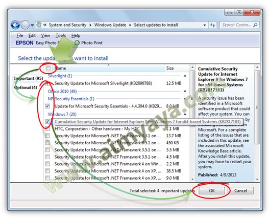  Microsoft Windows menyediakan akomodasi updating  Cara Memilih Update System Windows 7