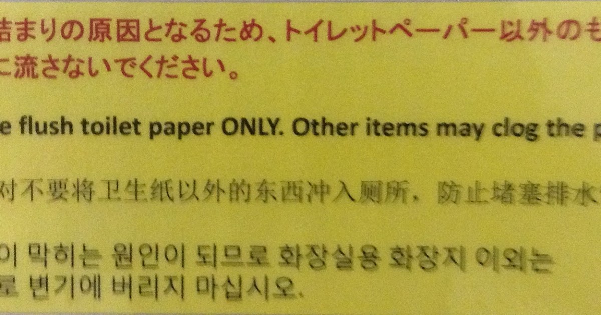 街角の多言語表示マニア 配管詰まりの原因となるため トイレットペーパー以外のものは 絶対に流さないでください
