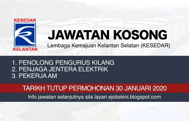 Jawatan Kosong KESEDAR Januari 2020