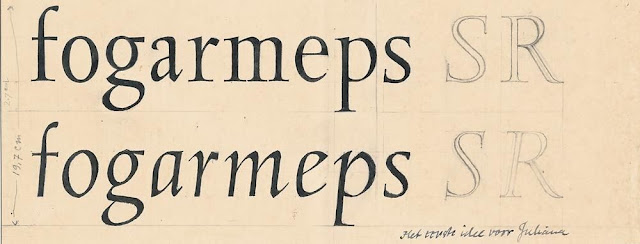 hand-drawn roman and italic letters