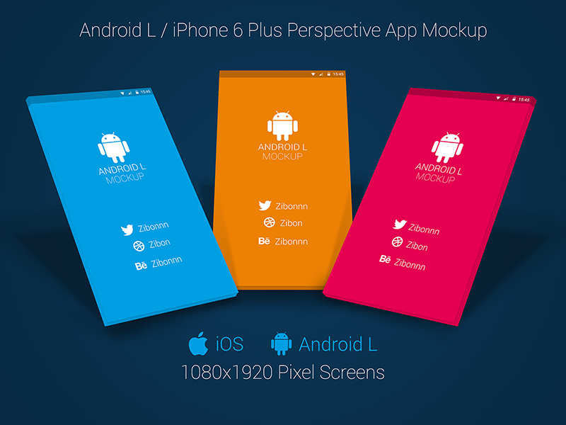Android / iPhone Perspective App Mockup PSD