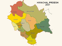 State map of Himachal Pradesh