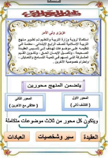 مذكرة التربية الدينية الاسلامية الصف الرابع الإبتدائي الترم الأول