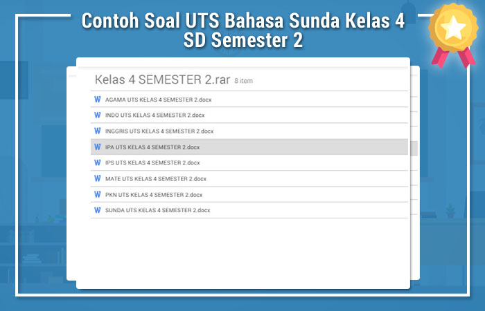  Contoh Soal UTS Bahasa Sunda Kelas 4 SD Semester 2 Blog 