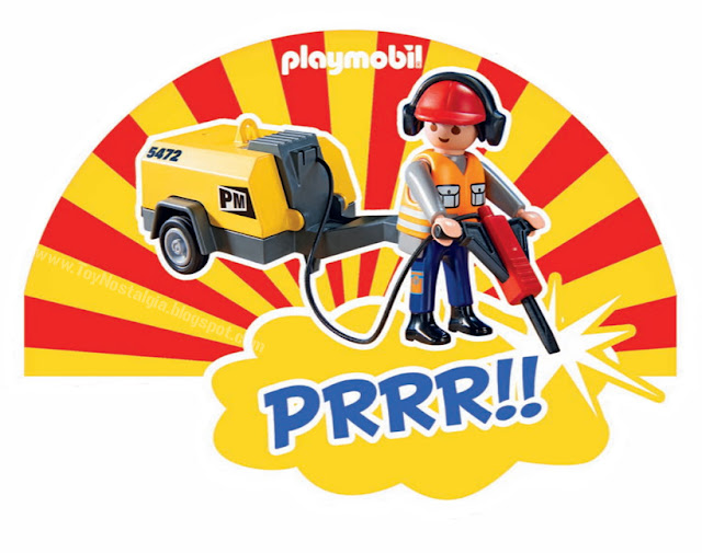 Playmobil Illustration © T-shirt print City Action Taladro percutor / Geobra Brandstätter GmbH & Co. KG. All rights reserved