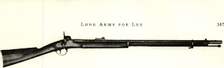 “Average” militia rifle of the late 1850’s or 1860 is this J. Henry & Son short rifle cal. .58 with muzzle of barrel turned round for socket bayonet. Same bayonet adaptation is noted on S. Carolina marked Kentucky rifle though coincidence is not enough to justify claiming the Henry was intended for that Southern state. Similar arm was made by J. H. Krider with Sharps-type patchbox, but using Enfield-style lock.