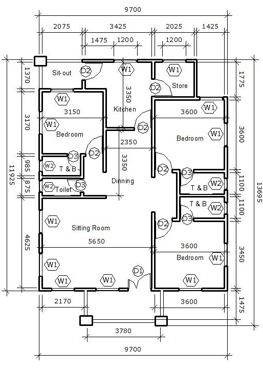 How to Calculate the Number of Blocks for a 3  Bedroom  Flat 