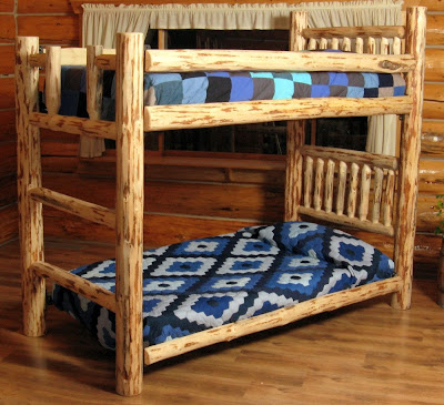 log bunk beds