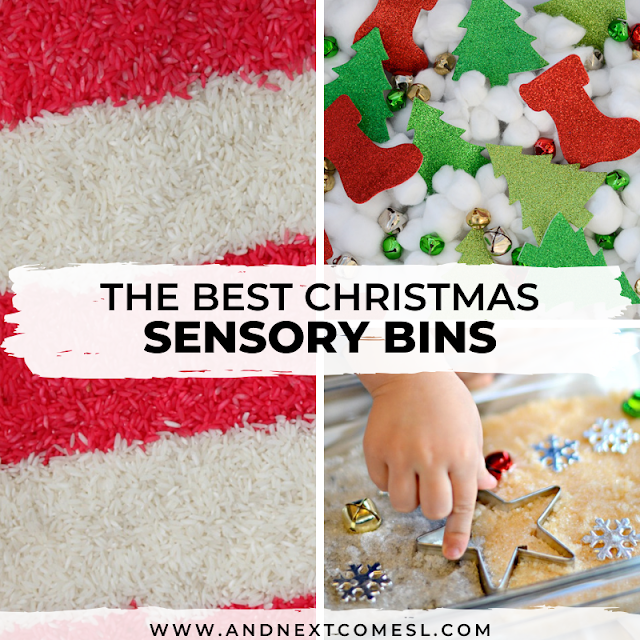 Holiday sensory bins