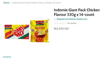 Harga Indomie Giant Pack 3.450 Naira (14 packs)