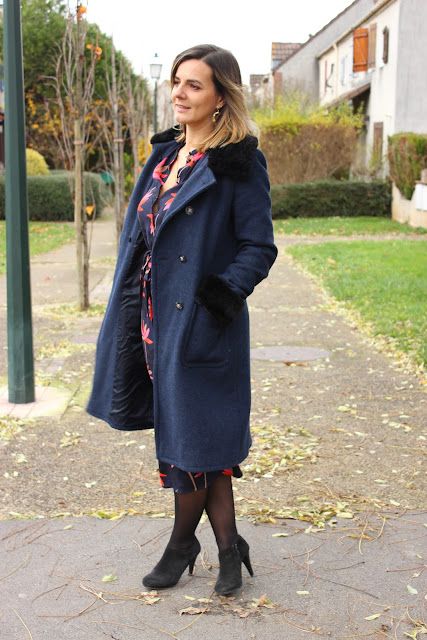 Look du jour, robe Sézane, sac rond cosmoparis, les petites bulles de ma vie