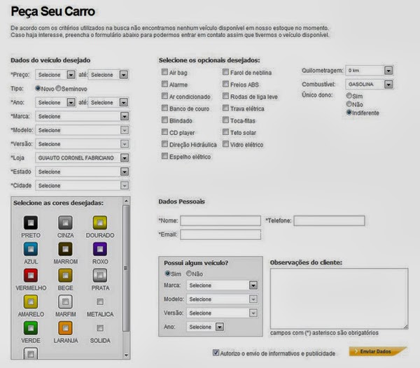 Template para as Concessionárias - Print da Busca de Veículos