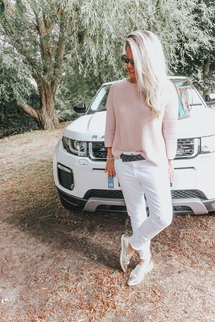 Whitney with her range rover evoque