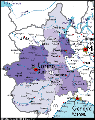 Piemonte Map Gography Regions