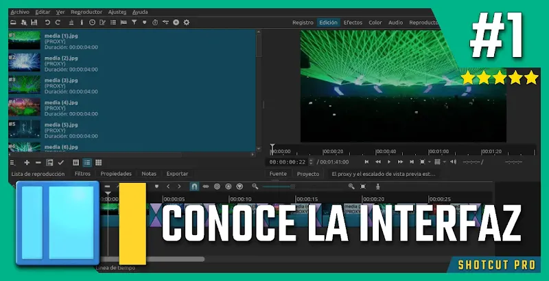 Conocer la interfaz de Shotcut te ahorrará futuros dolores de cabeza cuando vayas a trabajar con el programa