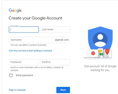 open new account in gmail