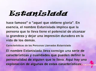 significado del nombre Estanislada