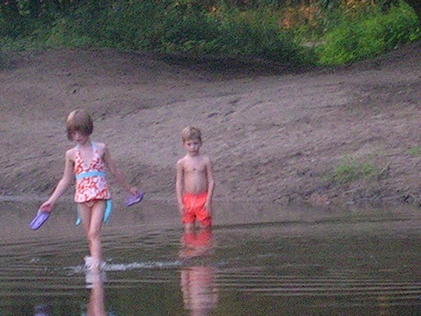 Wading in the creek