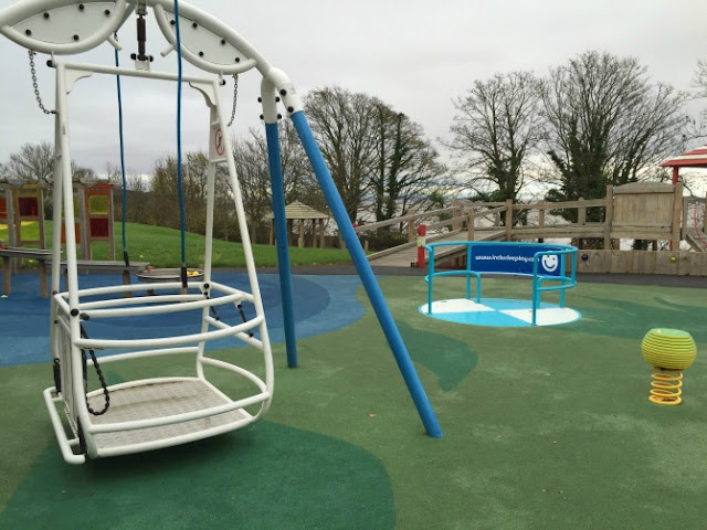 A wheelchair swing at Tŷ Hafan