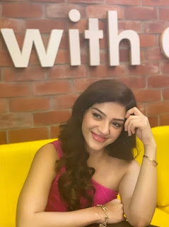Mehreen Pirzada in Pink Dress with Cute and Lovely Smile 3