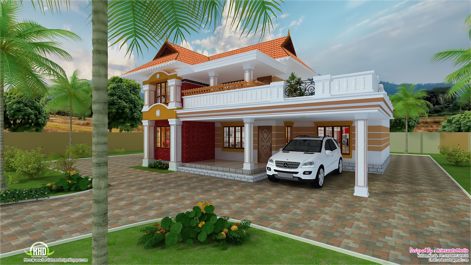 To know more about this villa, contact [ House design Kollam ]