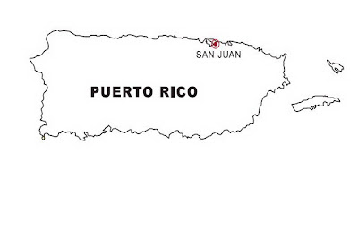 Mapa de Puerto Rico para colorear