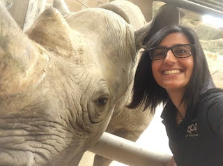 Priya Bapodra clicking selfie with the rhino