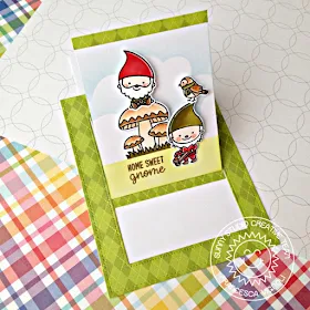 Sunny Studio Stamps: Home Sweet Gnome Sliding Window Die Home Sweet Home Card by Franci Vignoli