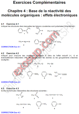 SPB exercices corriges chimie organique