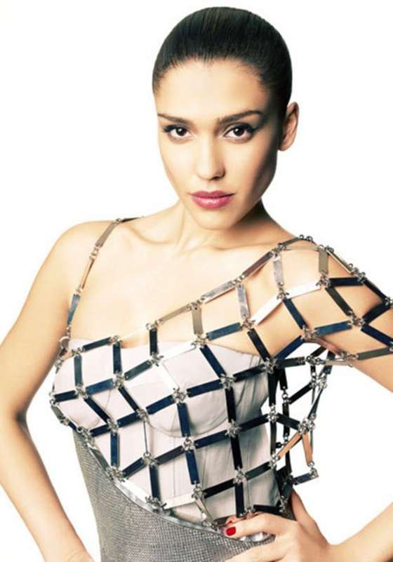 Jessica Alba futuristic steel dress -  Jessica Alba (JUNE 2012) brand new PICS