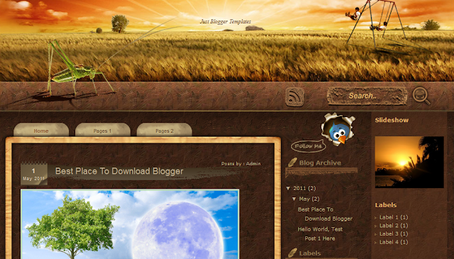 Sunset Farm - Nature Theme Blogger Template