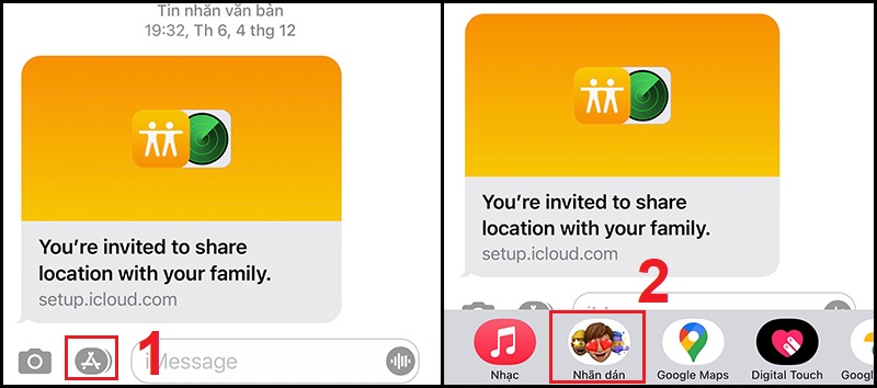 Mở Nhãn dán trên iMessage