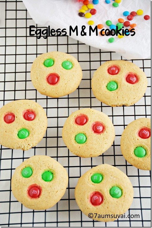 Eggless M & M cookies 