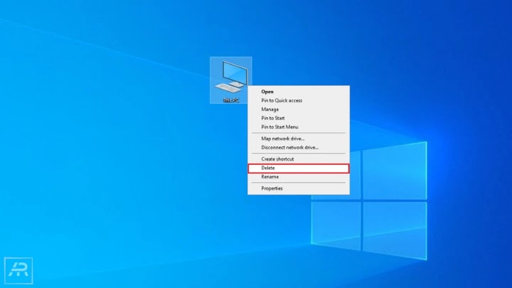 delete this pc shortcut delete this pc shortcut
