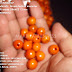 Beads butiran acecories KAYU KOPI warna ORANGE 12 mm