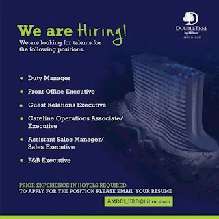 Job Openings at DoubleTree by Hilton Ahmedabad